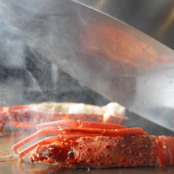 Ise-ebi lobster grilled on the teppan