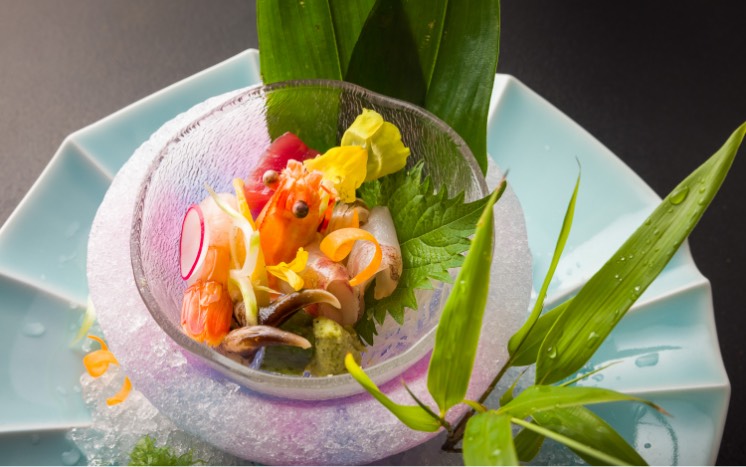 Sashimi of seasonal seafood at Ryori Chaya Mange