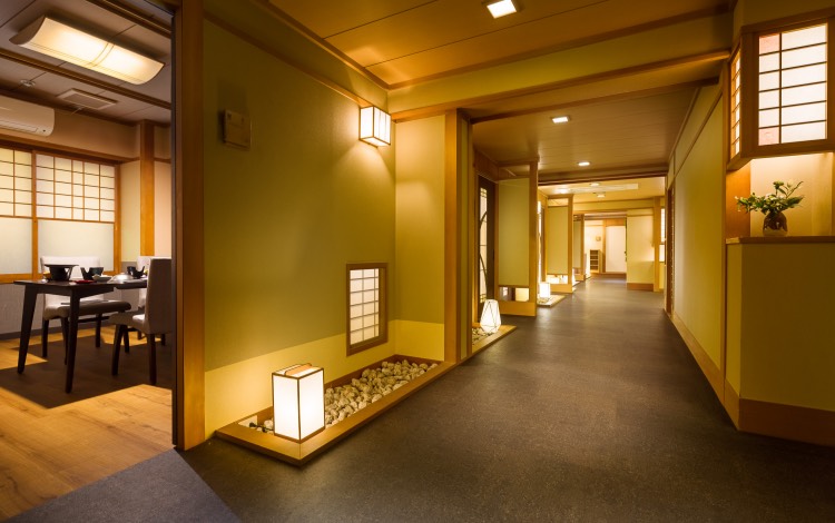 Corridor to the private dining rooms