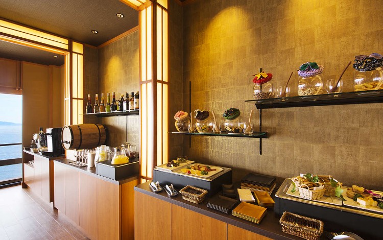 Drinks and snacks corner at SORA