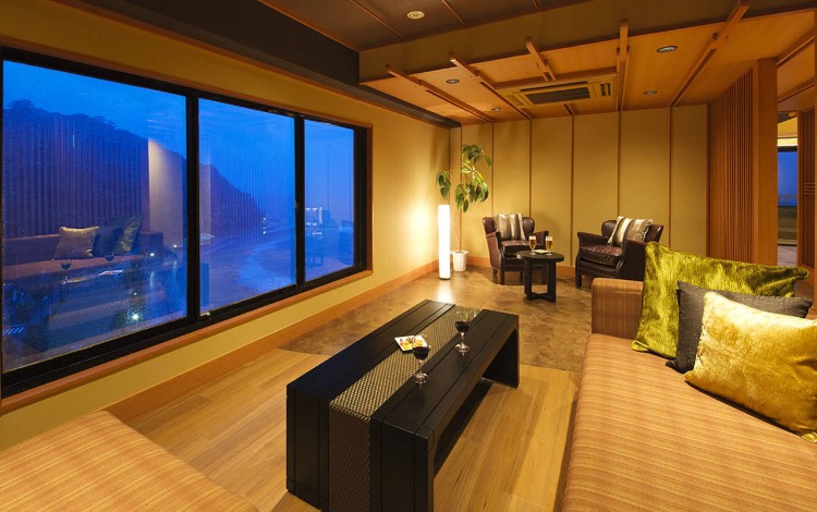 Relaxing night view space at SORA
