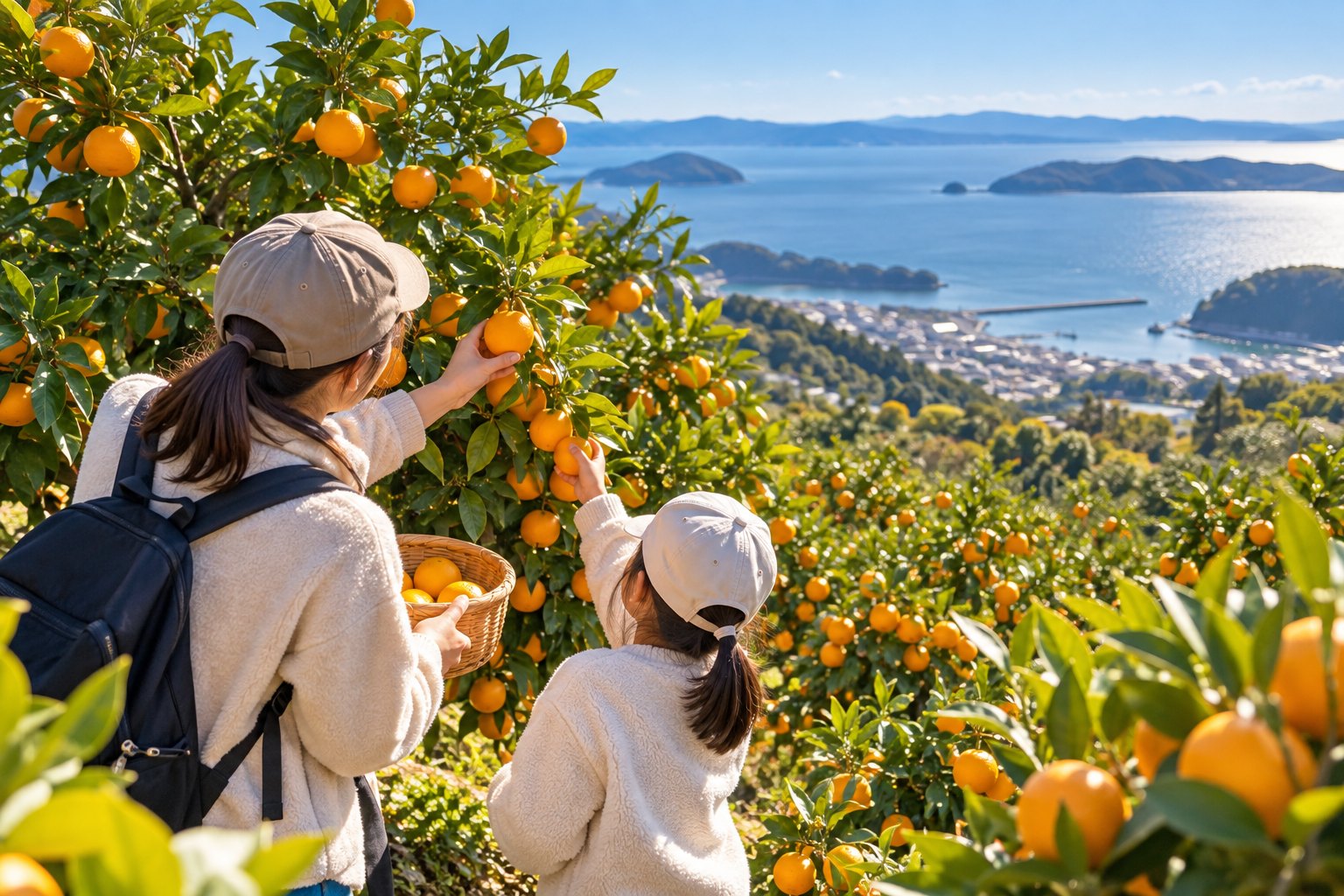Mandarin picking at Gamagori Orange Park